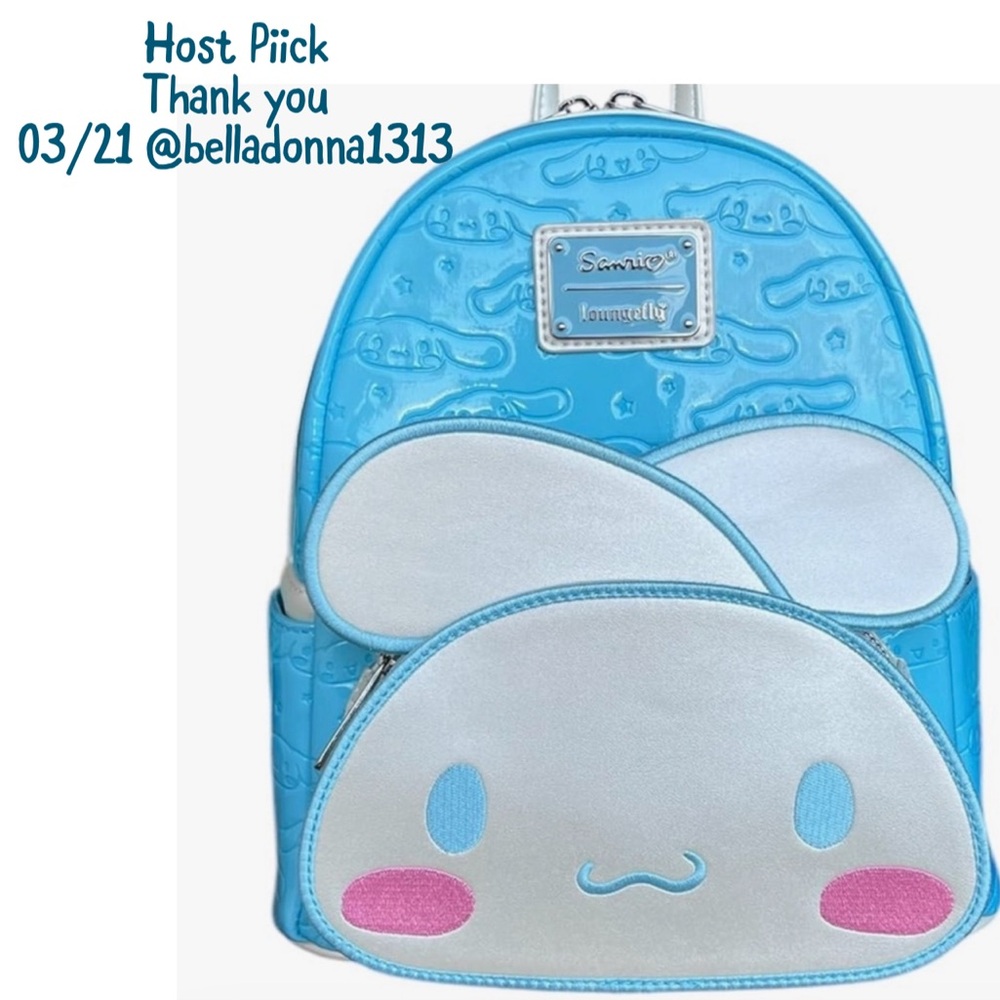 Loungefly Sanrio Cinnamon Roll Moveable Ears Blue mini Backpack Hard Tag New!